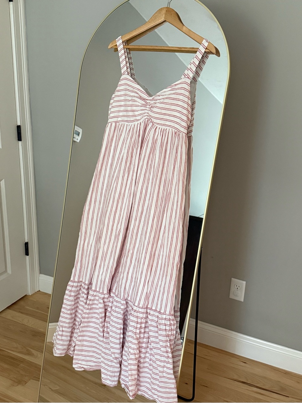 Banana Republic Pink and White Striped Maxi Dress